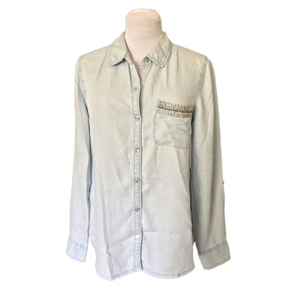 ❤️ Cato Chambray Button Shirt l Size S - Picture 1 of 6